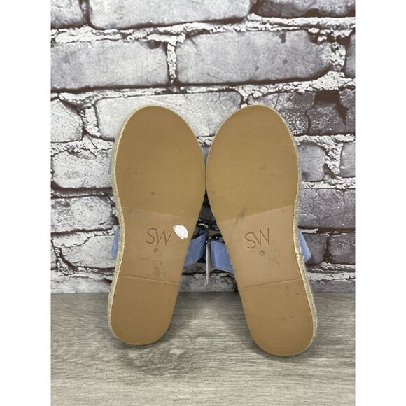 Stuart Weitzman Periwinkle Blue Suede Leather Espadrille Sandals Women Sz 6B US - Picture 10 of 16